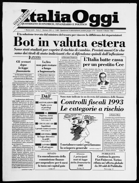 Italia oggi : quotidiano di economia finanza e politica